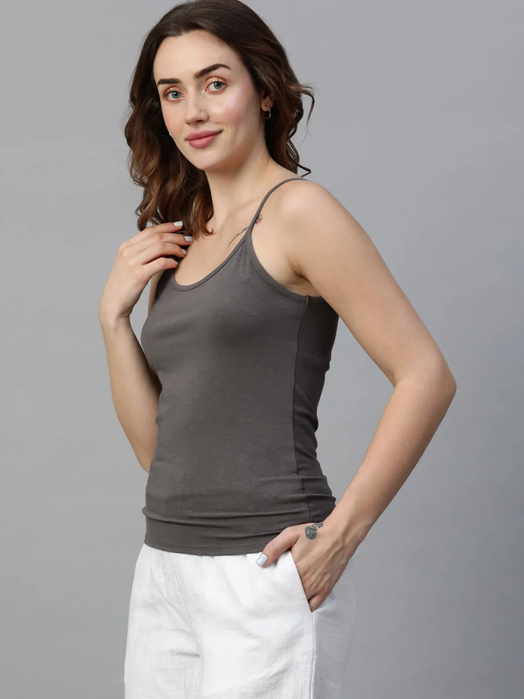 Women Cottonworld Vests^Women's Cotton Bamboo Elastane Slim Fit Vest