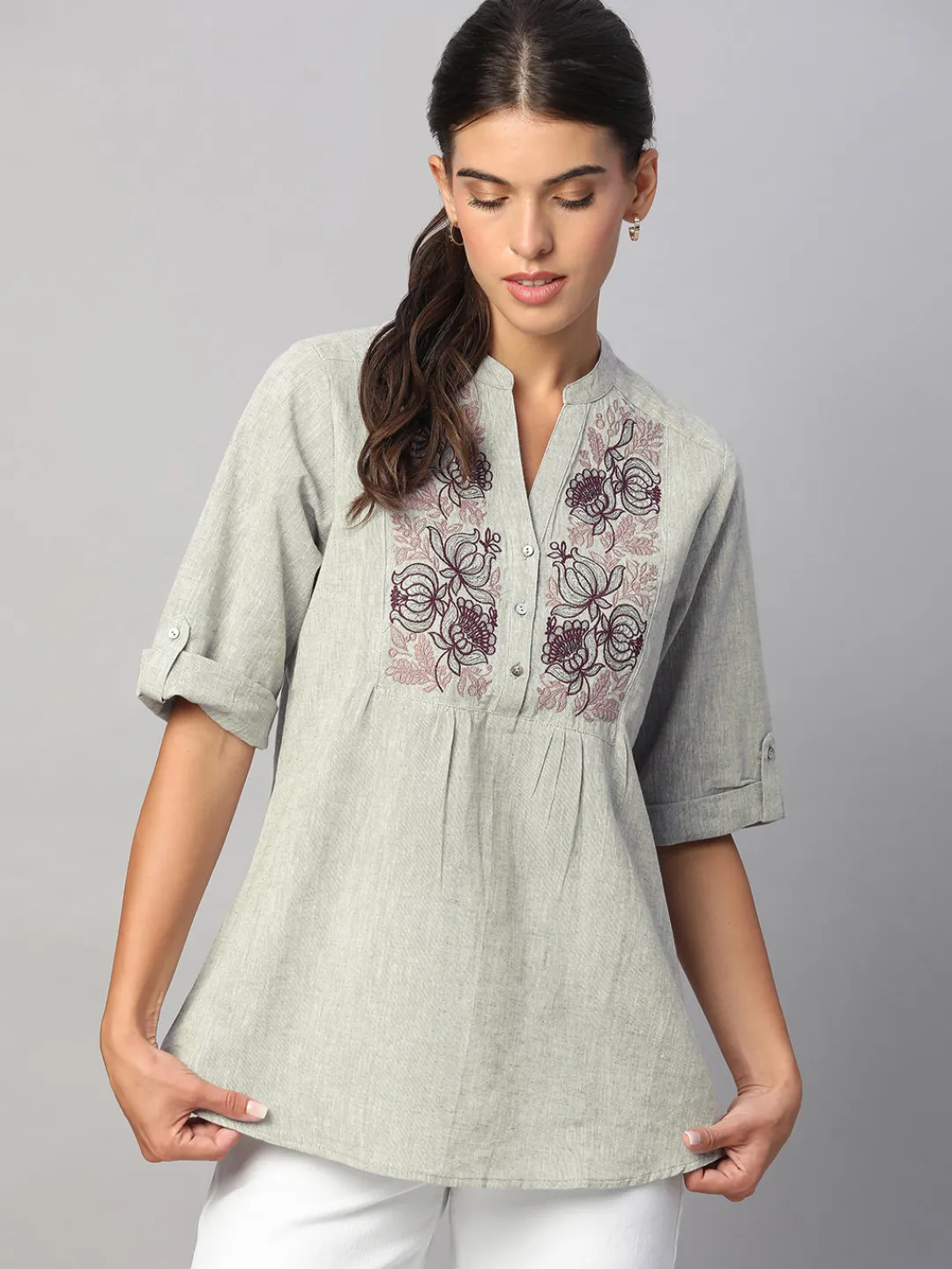 Women Cottonworld Tops & Shirts | Tops & Shirts^Women's Cotton Linen Regular Fit Blouse