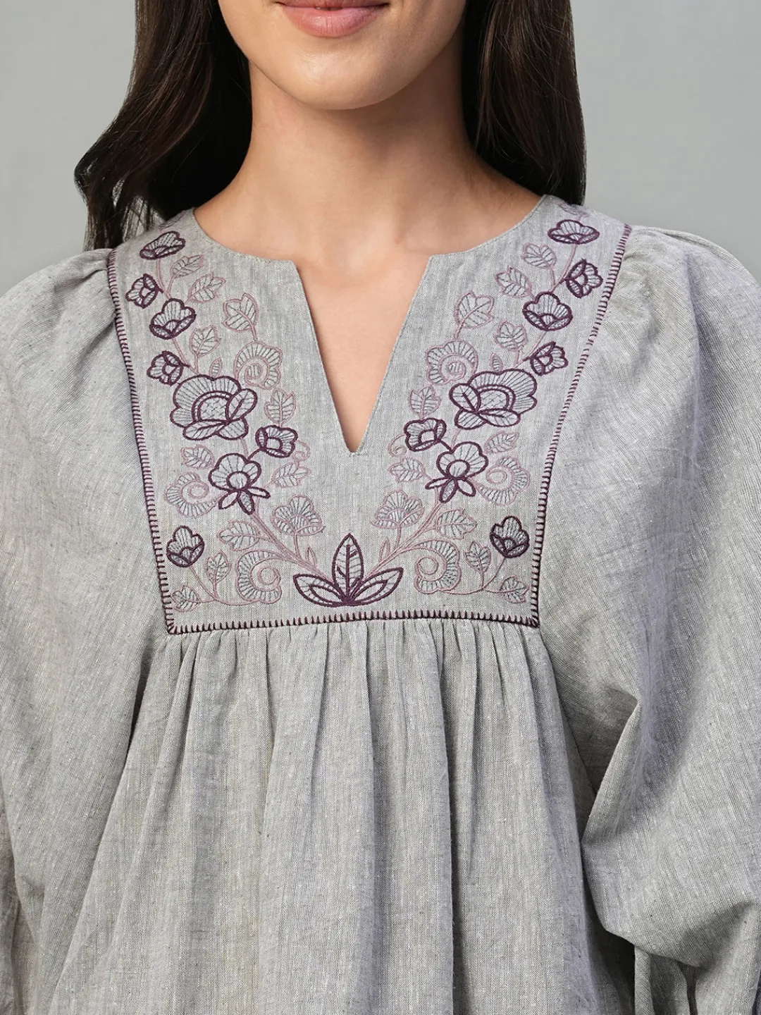 Women Cottonworld Tops & Shirts | Tops & Shirts^Women's Cotton Linen Regular Fit Blouse