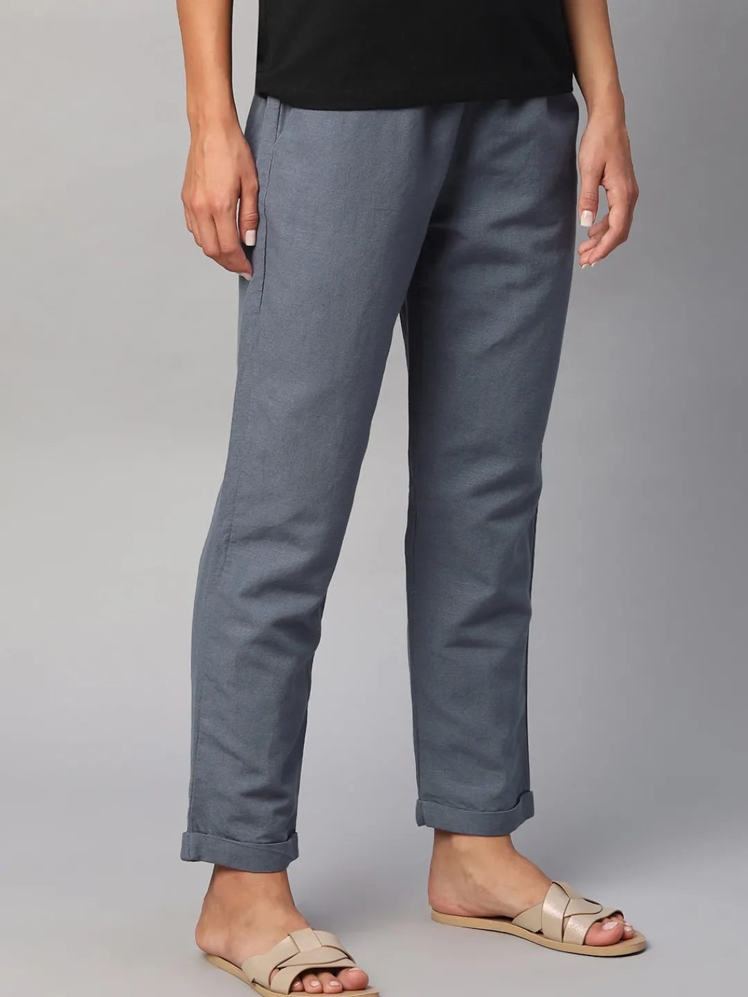 Women Cottonworld Pants | Pants^Women's Linen Cotton Regular Fit Pant