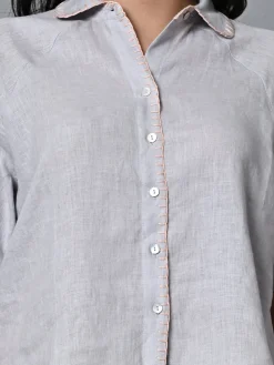 Women Cottonworld Tops & Shirts | Tops & Shirts^Women's Linen Excel Regular Fit Blouse