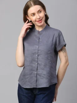 Women Cottonworld Tops & Shirts | Tops & Shirts^Women's Linen Slim Fit Blouse
