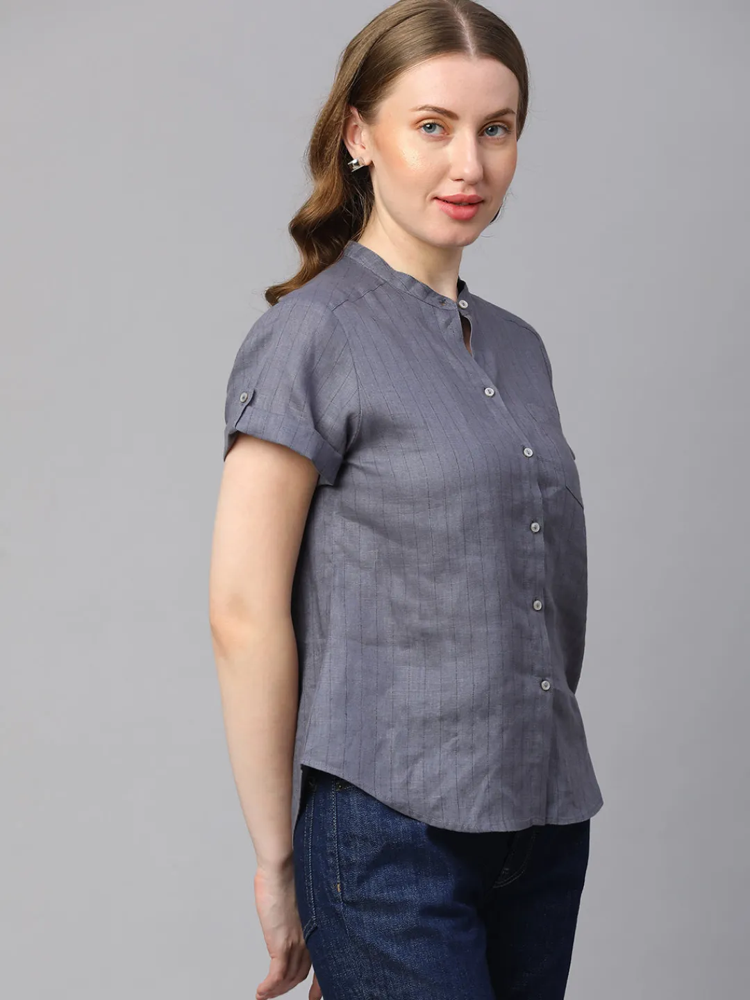 Women Cottonworld Tops & Shirts | Tops & Shirts^Women's Linen Slim Fit Blouse