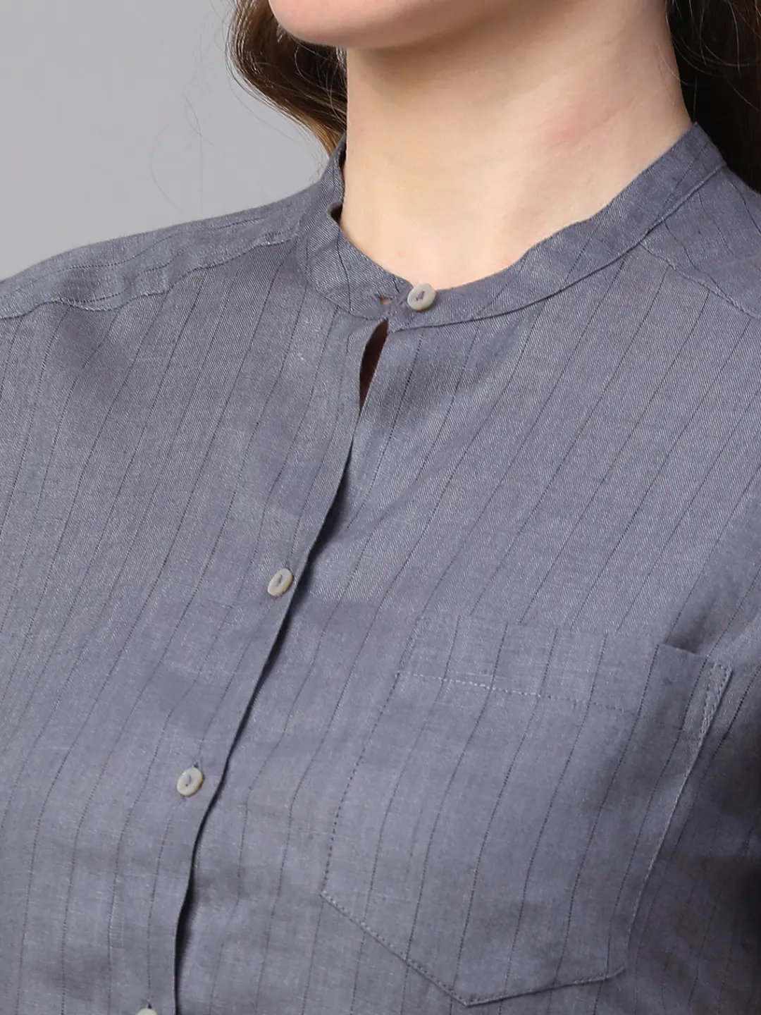 Women Cottonworld Tops & Shirts | Tops & Shirts^Women's Linen Slim Fit Blouse