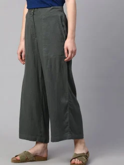 Women Cottonworld Culottes^Women's Linen Viscose Wide Leg Culotte
