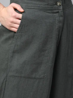 Women Cottonworld Culottes^Women's Linen Viscose Wide Leg Culotte