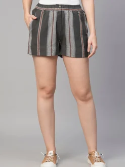 Women Cottonworld Shorts | Shorts^Women's Viscose Linen Regular Fit Shorts