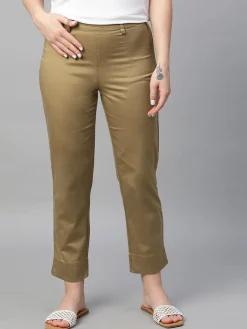 Women Cottonworld Trousers^Women's Cotton Elastane Regular Fit Pant