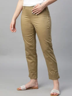 Women Cottonworld Trousers^Women's Cotton Elastane Regular Fit Pant