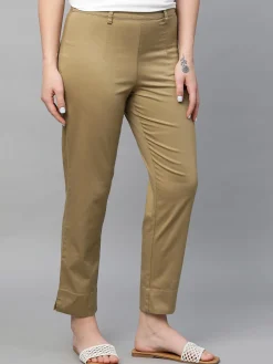 Women Cottonworld Trousers^Women's Cotton Elastane Regular Fit Pant