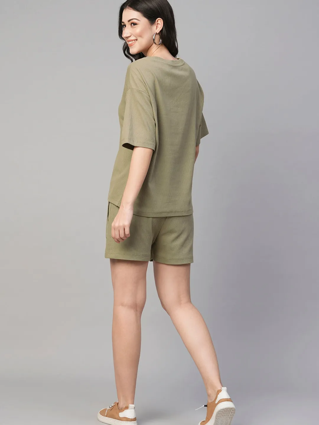 Women Cottonworld Shorts | Womens Co-Ord Sets^Women's Cotton Elastane Regular Fit Knit Shorts