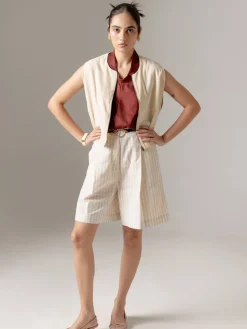 Women Cottonworld Shorts | Shorts^Women's Cotton Linen Regular Fit Shorts