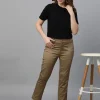 Women Cottonworld Trousers^Women's Cotton Lycra Regular Fit Pant