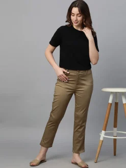 Women Cottonworld Trousers^Women's Cotton Lycra Regular Fit Pant