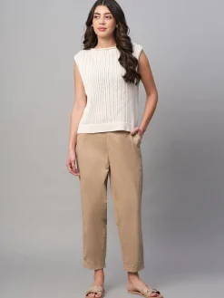 Women Cottonworld Trousers^Women's Cotton Lycra Regular Fit Pant