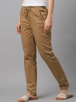 Women Cottonworld Trousers^Women's Cotton Lycra Regular Fit Pant