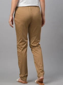 Women Cottonworld Trousers^Women's Cotton Lycra Regular Fit Pant