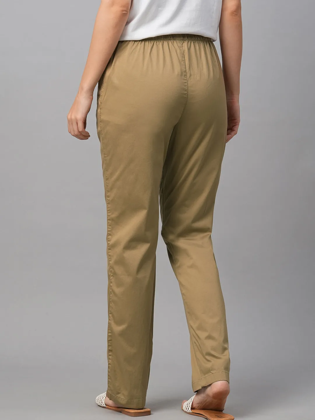 Women Cottonworld Trousers^Women's Cotton Lycra Regular Fit Pant