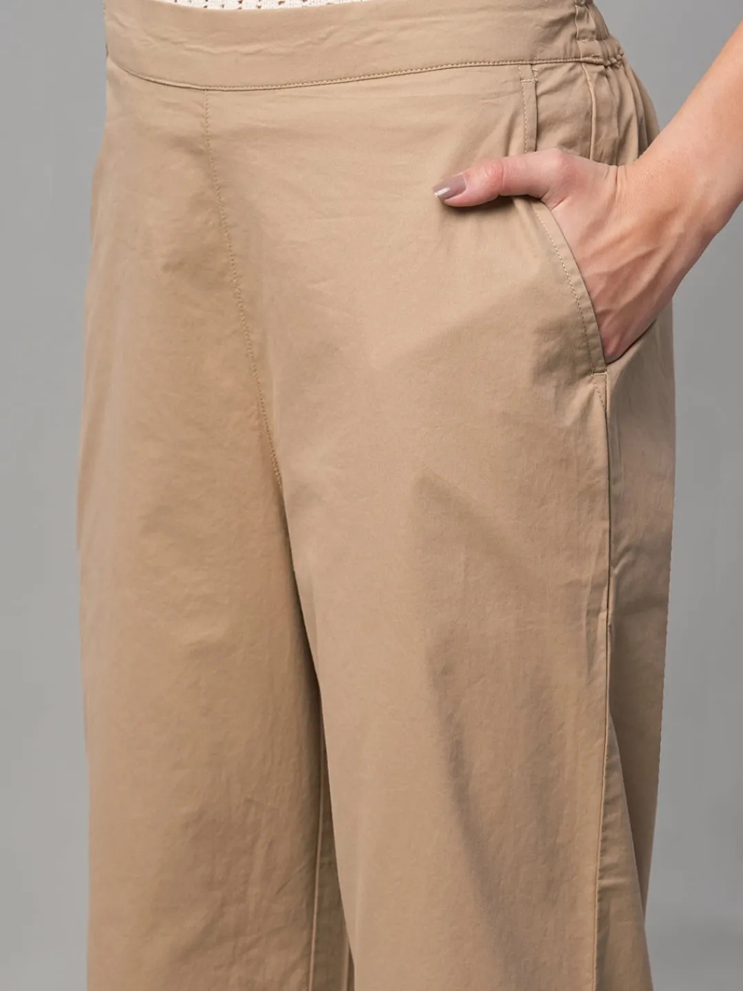 Women Cottonworld Trousers^Women's Cotton Lycra Regular Fit Pant