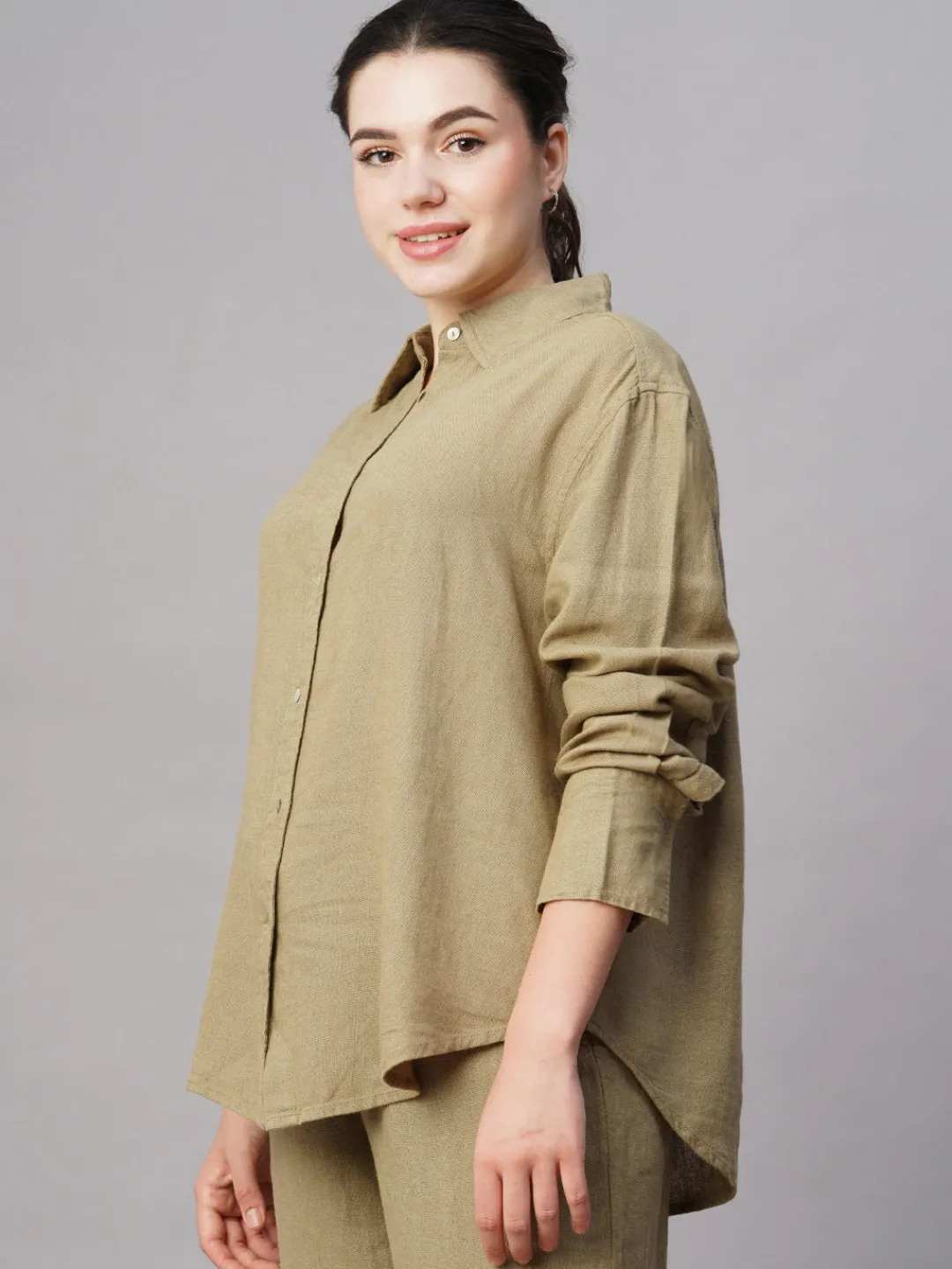 Women Cottonworld Womens Co-Ord Sets^Women's Cotton Viscose Boxy Fit Blouse
