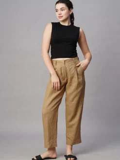 Women Cottonworld Pants | Pants^Women's Linen Regular Fit Pant