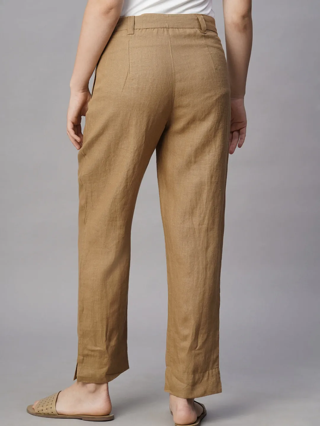 Women Cottonworld Pants | Pants^Women's Linen Regular Fit Pant