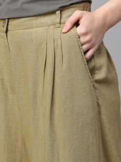 Women Cottonworld Culottes^Women's Linen Viscose Regular Fit Culotte