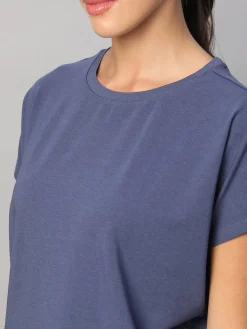 Women Cottonworld Women | Round Neck^Women's Cotton Bamboo Elastane Regular Fit Tshirt