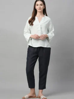 Women Cottonworld Tops & Shirts | Tops & Shirts^Women's Linen Boxy Fit Blouse