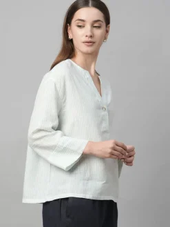 Women Cottonworld Tops & Shirts | Tops & Shirts^Women's Linen Boxy Fit Blouse