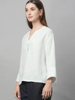 Women Cottonworld Tops & Shirts | Tops & Shirts^Women's Linen Boxy Fit Blouse
