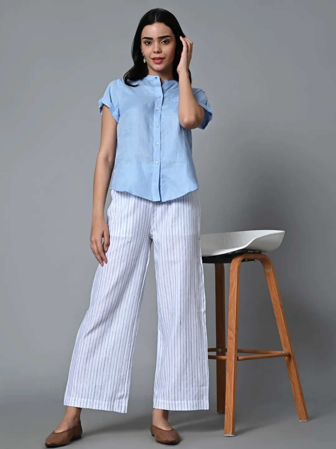 Women Cottonworld Tops & Shirts | Tops & Shirts^Women's Linen Regular Fit Blouse