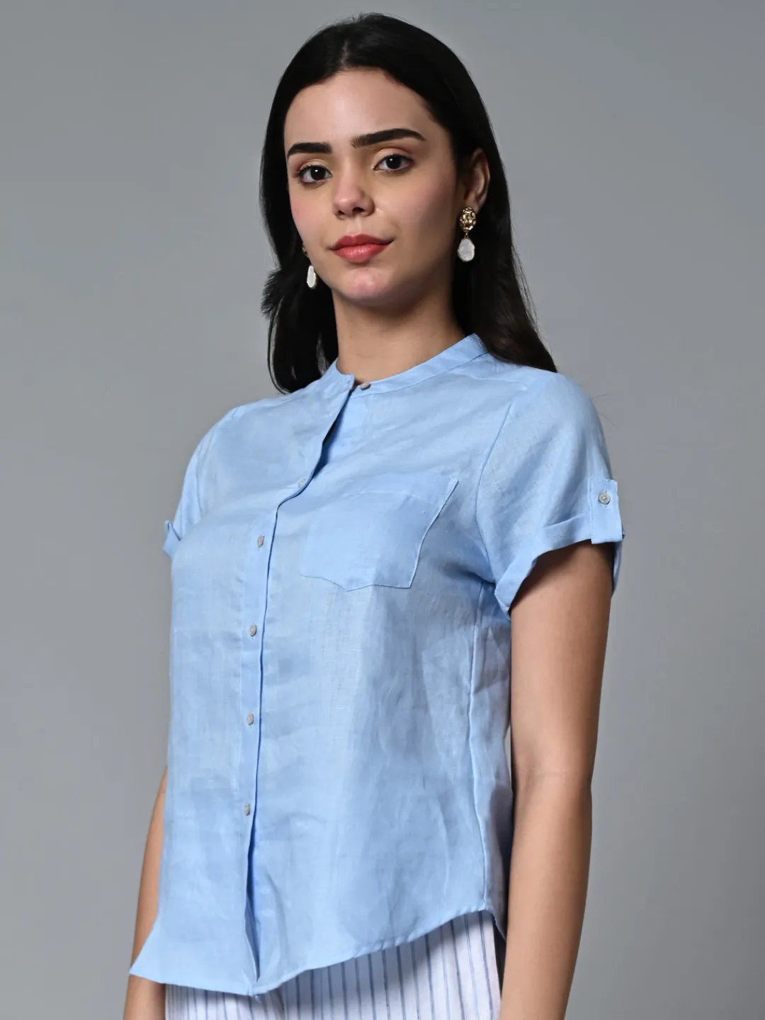 Women Cottonworld Tops & Shirts | Tops & Shirts^Women's Linen Regular Fit Blouse