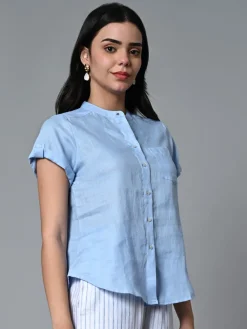 Women Cottonworld Tops & Shirts | Tops & Shirts^Women's Linen Regular Fit Blouse