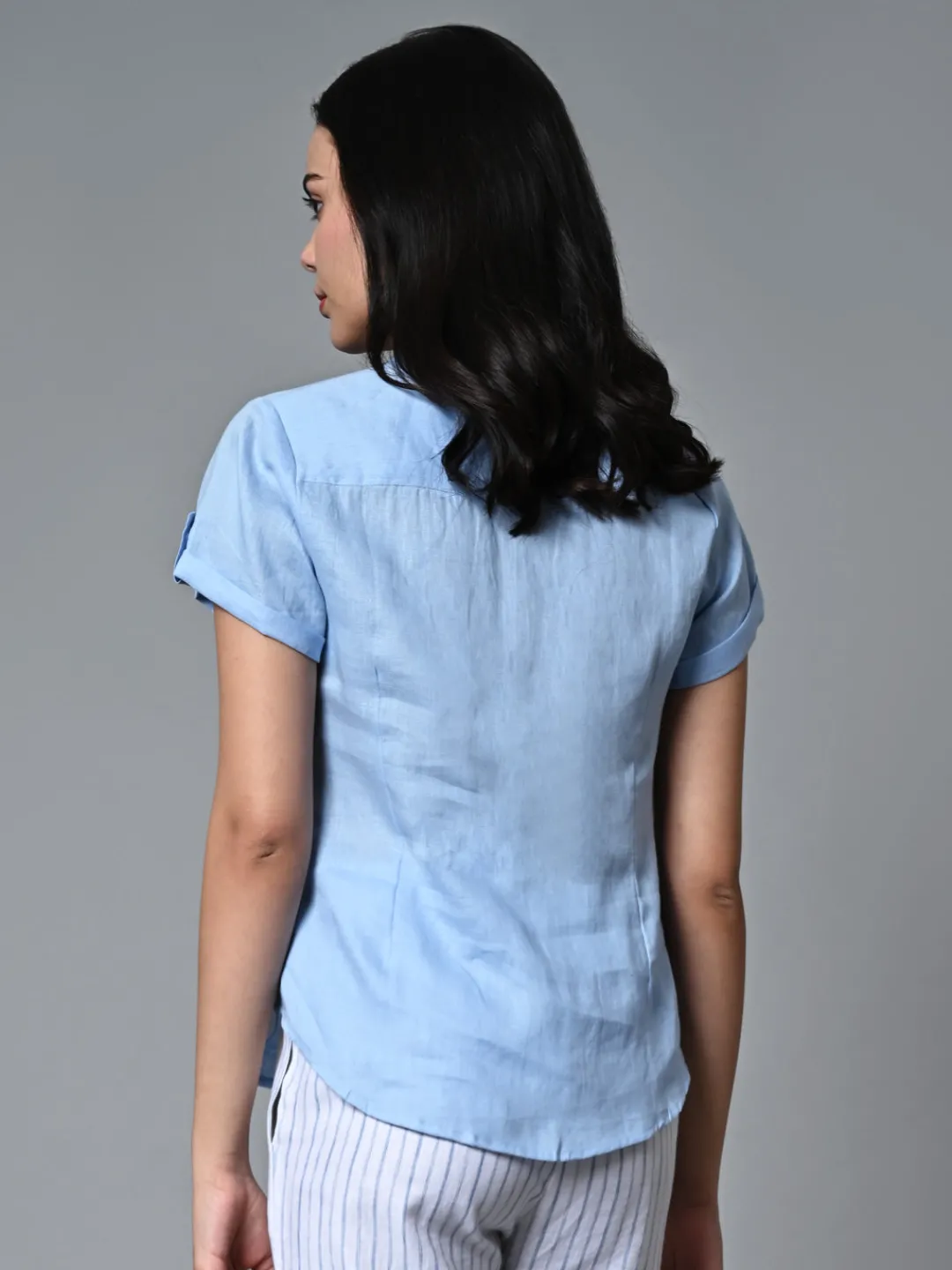 Women Cottonworld Tops & Shirts | Tops & Shirts^Women's Linen Regular Fit Blouse