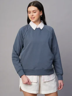 Women Cottonworld Women | Round Neck^Women's Organic Cotton Regular Fit Sweatshirt