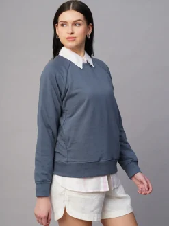 Women Cottonworld Women | Round Neck^Women's Organic Cotton Regular Fit Sweatshirt