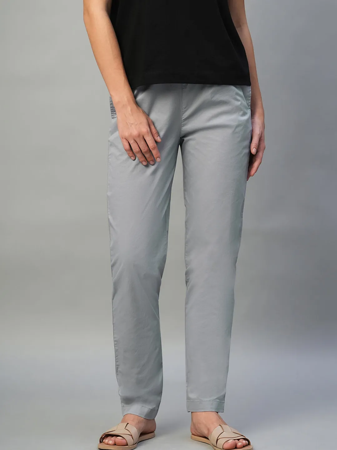 Women Cottonworld Trousers^Women's Cotton Lycra Regular Fit Pant