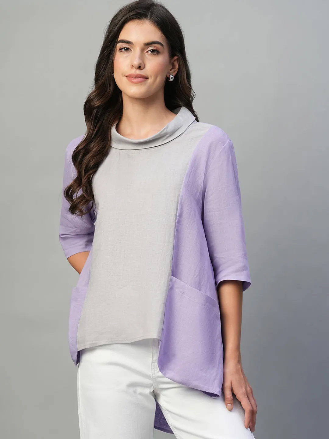 Women Cottonworld Tops & Shirts | Tops & Shirts^Women's 100% Linen Regular Fit Blouse