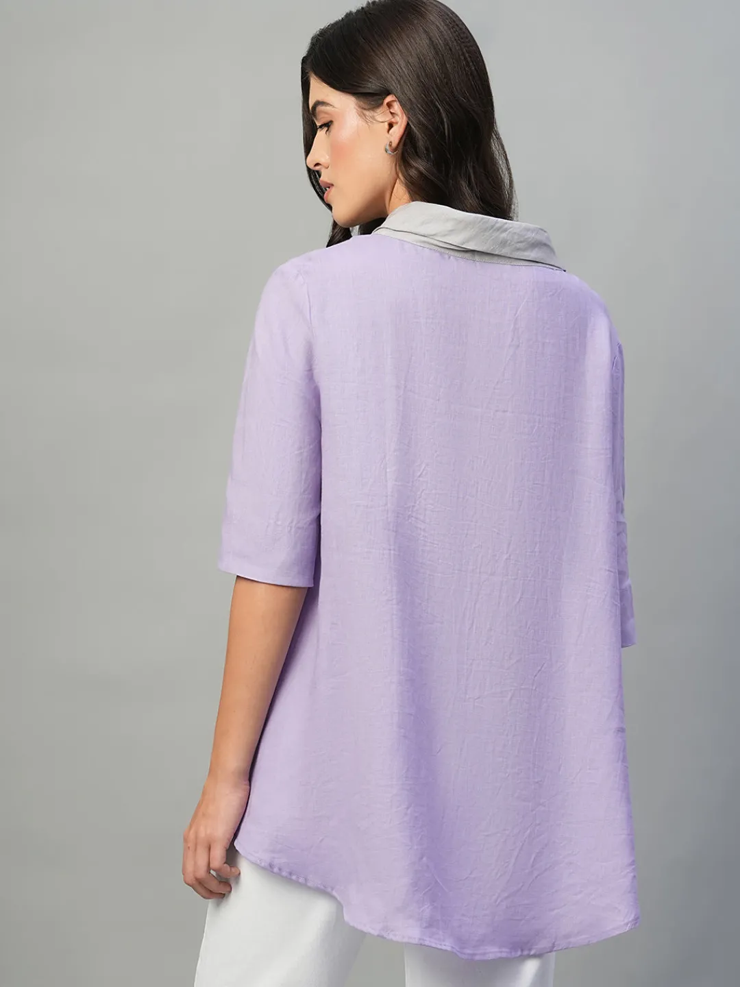 Women Cottonworld Tops & Shirts | Tops & Shirts^Women's 100% Linen Regular Fit Blouse