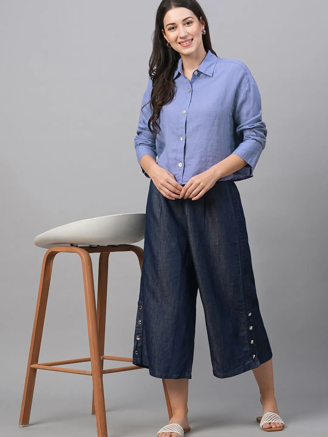 Women Cottonworld Tops & Shirts | Tops & Shirts^Women's Linen Boxy Fit Blouse