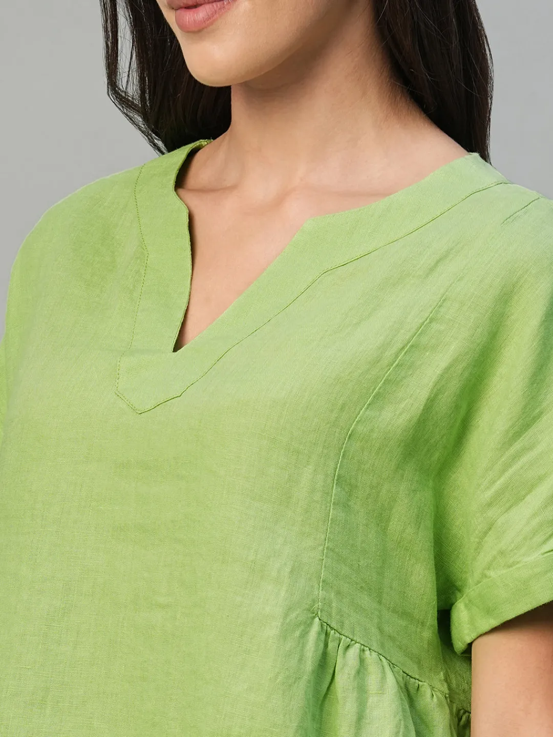 Women Cottonworld Tops & Shirts | Tops & Shirts^Women's 100% Linen Regular Fit Blouse