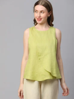 Women Cottonworld Tops & Shirts | Tops & Shirts^Women's Linen Regular Fit Blouse