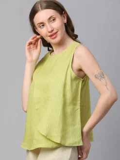 Women Cottonworld Tops & Shirts | Tops & Shirts^Women's Linen Regular Fit Blouse