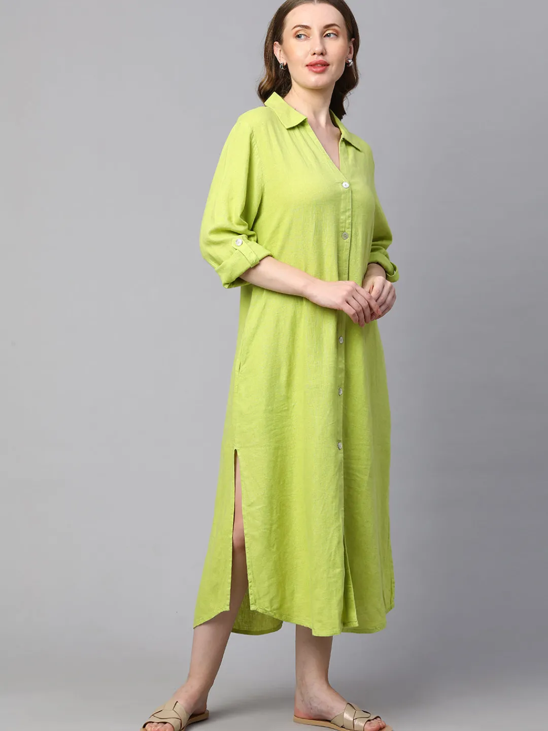 Women Cottonworld Dresses | Dresses^Women's Linen Viscose Boxy Fit Dress