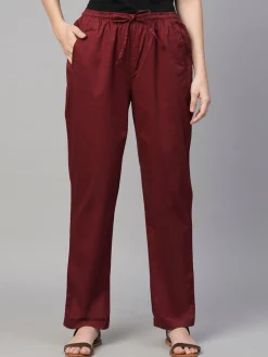 Women Cottonworld Trousers^Women's Cotton Elastane Regular Fit Pant