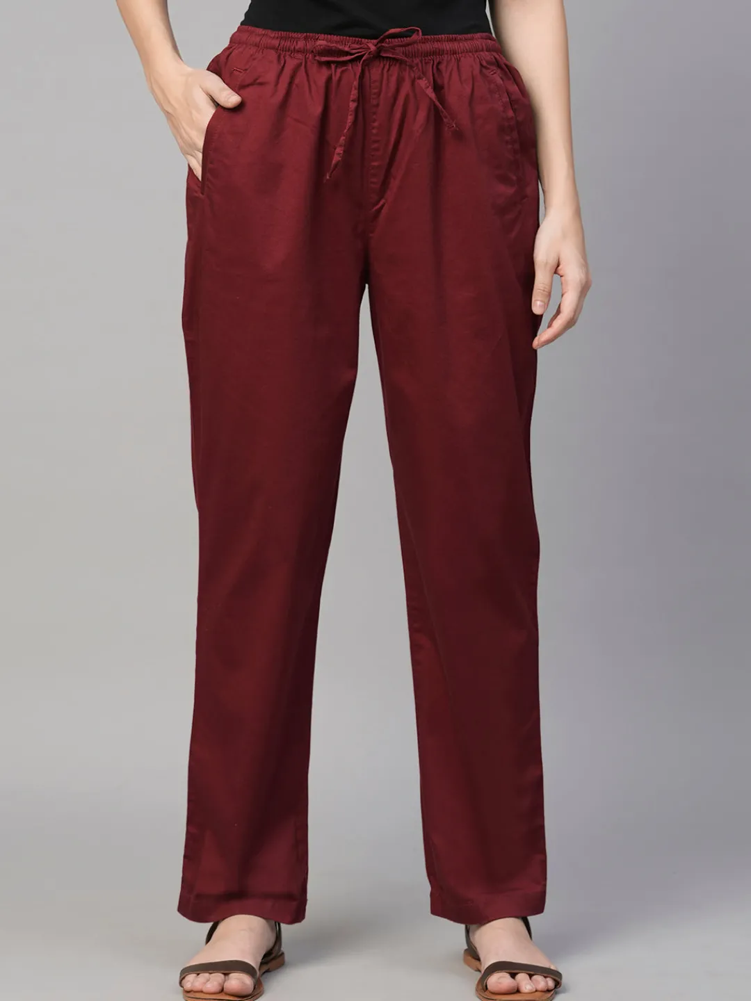 Women Cottonworld Trousers^Women's Cotton Elastane Regular Fit Pant