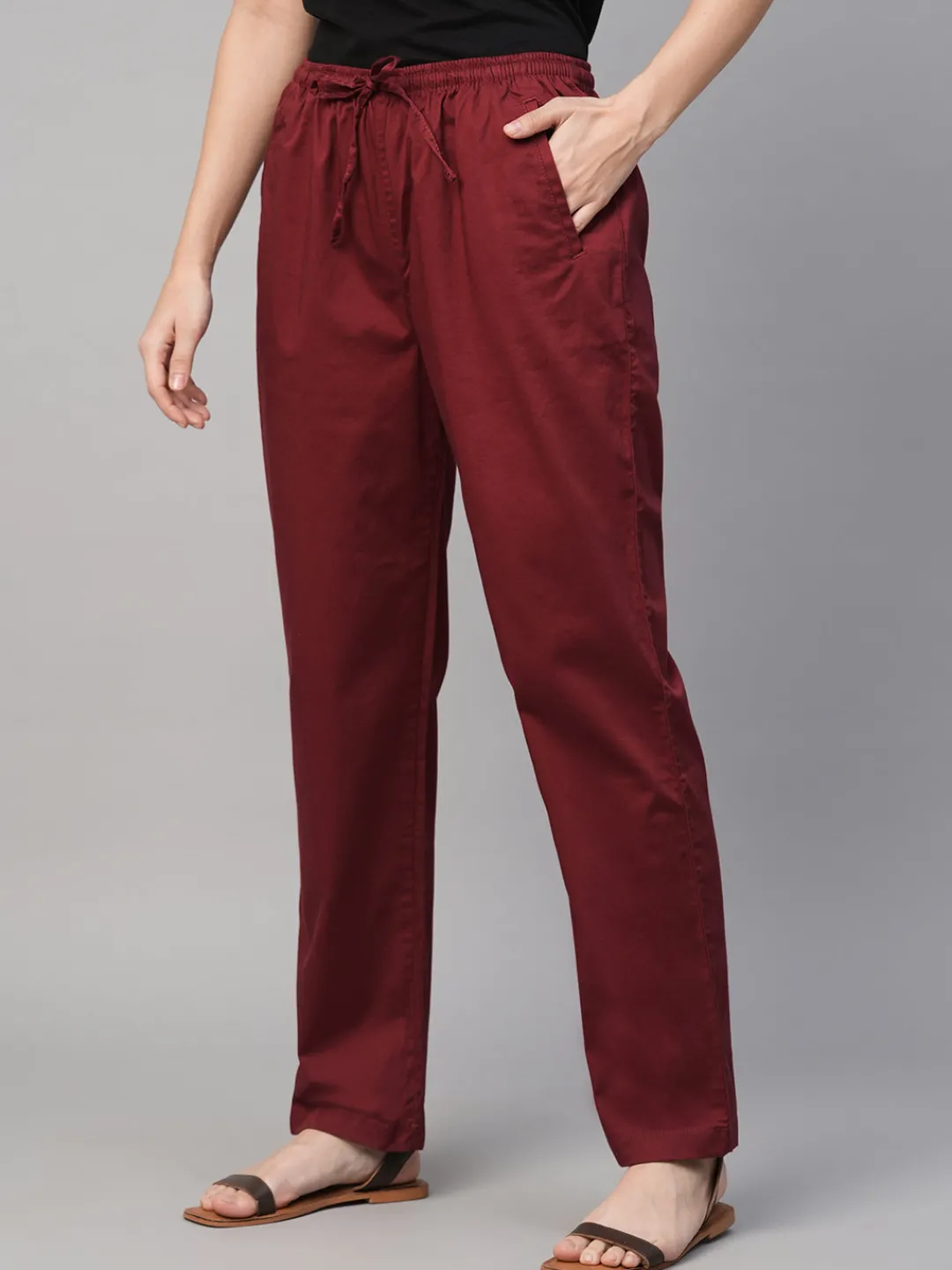 Women Cottonworld Trousers^Women's Cotton Elastane Regular Fit Pant