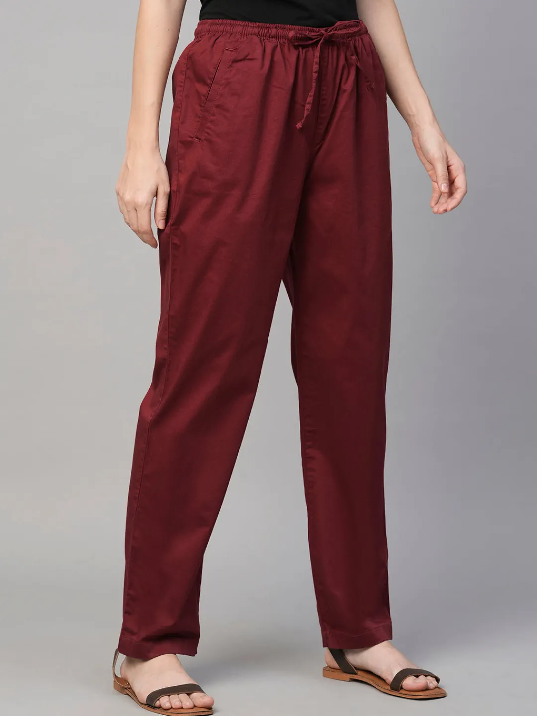 Women Cottonworld Trousers^Women's Cotton Elastane Regular Fit Pant