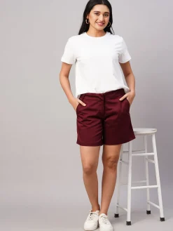 Women Cottonworld Shorts^Women's Cotton Lycra Regular Fit Shorts